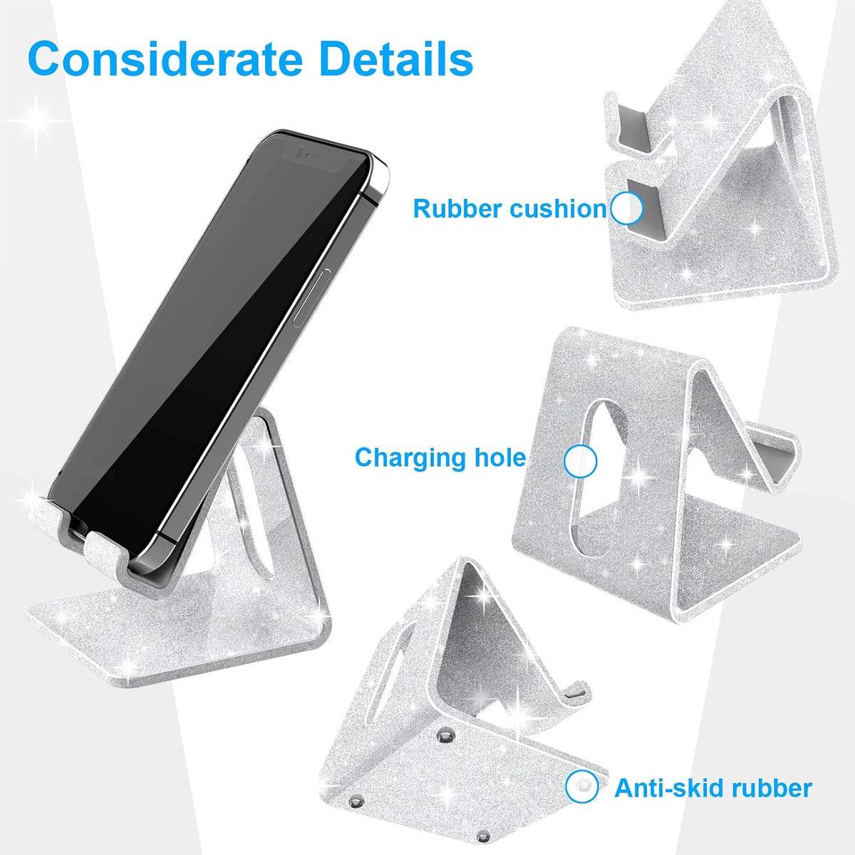 Acrylic Cell Phone Stand, Portable Clear Phone Stand for Desk, Compatible with Phone16 15 14 13 Pro Max Mini 12 11 Plus SE, Switch, Android Smartphone, Pad, Tablet, Desk Accessories
