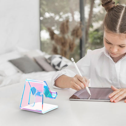 Acrylic Cell Phone Stand, Portable Clear Phone Stand for Desk, Compatible with Phone16 15 14 13 Pro Max Mini 12 11 Plus SE, Switch, Android Smartphone, Pad, Tablet, Desk Accessories