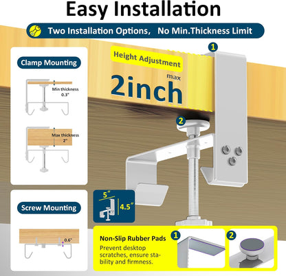 Under Desk Cable Management Tray - Under Desk Cord Management - Clamp/Screw Mount - Fabric Wire Management - Cable Raceways Tray Cord Hiders for Office/Home (Black, 35.8"×5.6")