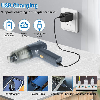 New Cordless Mini Computer Vacuum, Portable Vacuum Cleaner Keyboard Cleaner Kit - Cleaning Dust, Hairs, Crumbs, Scraps, Ash for Laptop, Keyboard, Computer,Car, Pet House, Sewing Machine