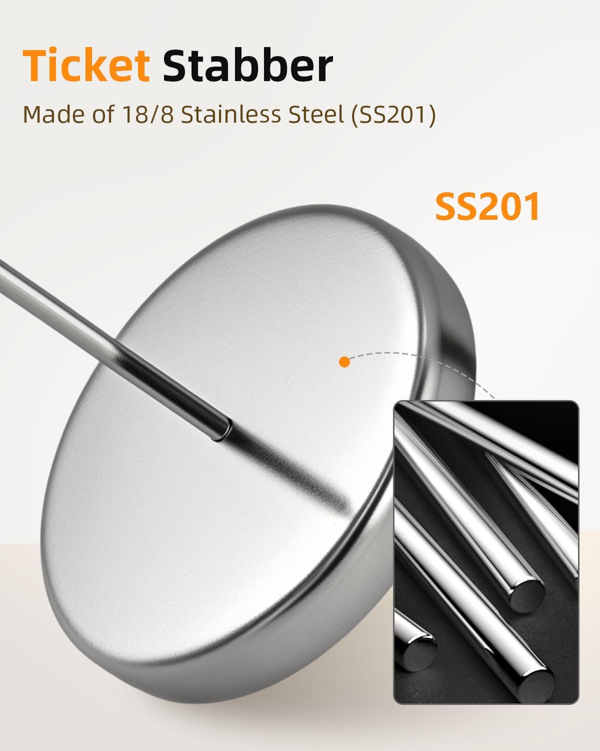 2 Pcs Desk Receipt Holder - Bill Fork Ticket Spike, Restaurant Check Spindle, Memo Holder Silver