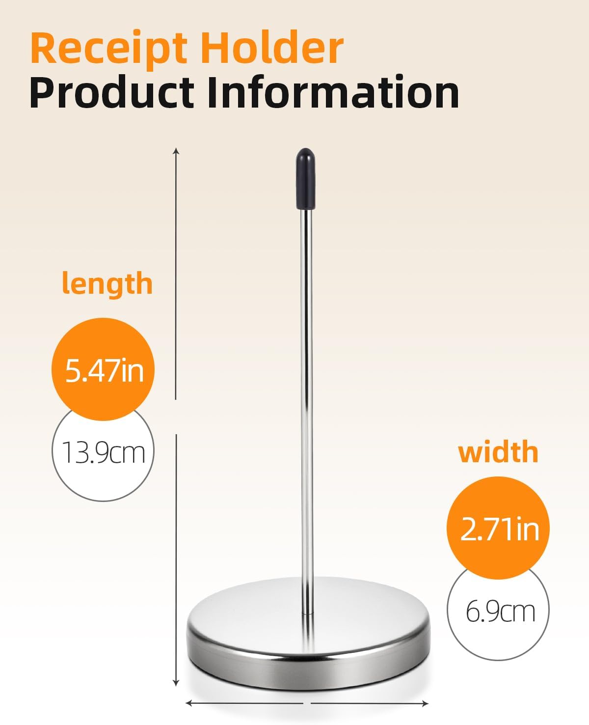 2 Pcs Desk Receipt Holder - Bill Fork Ticket Spike, Restaurant Check Spindle, Memo Holder Silver