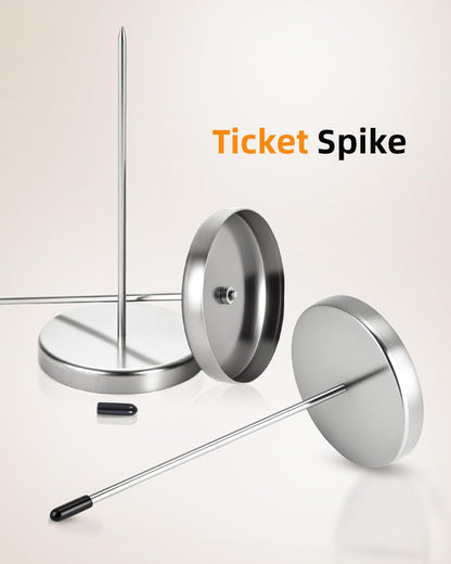 2 Pcs Desk Receipt Holder - Bill Fork Ticket Spike, Restaurant Check Spindle, Memo Holder Silver