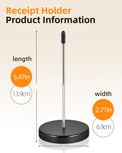 2 Pcs Desk Receipt Holder - Bill Fork Ticket Spike, Restaurant Check Spindle, Memo Holder Silver