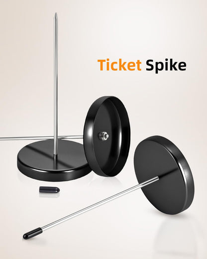 2 Pcs Desk Receipt Holder - Bill Fork Ticket Spike, Restaurant Check Spindle, Memo Holder Silver