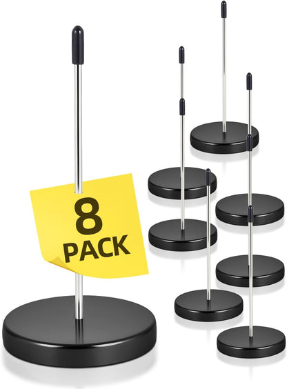 2 Pcs Desk Receipt Holder - Bill Fork Ticket Spike, Restaurant Check Spindle, Memo Holder Silver