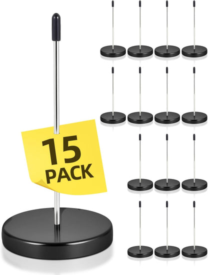 2 Pcs Desk Receipt Holder - Bill Fork Ticket Spike, Restaurant Check Spindle, Memo Holder Silver