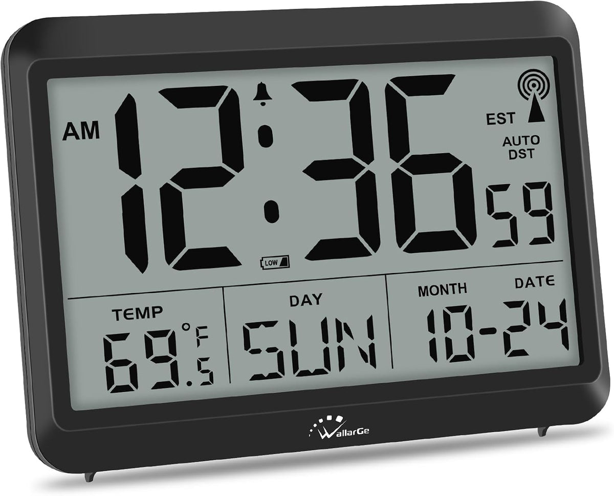 Self-Setting Atomic Digital Wall Clock with Auto DST