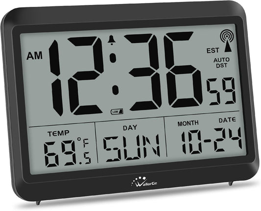 Self-Setting Atomic Digital Wall Clock with Auto DST