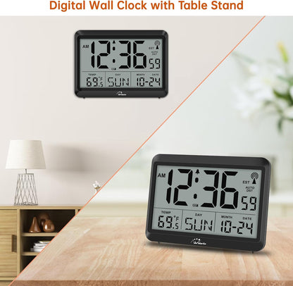 Self-Setting Atomic Digital Wall Clock with Auto DST