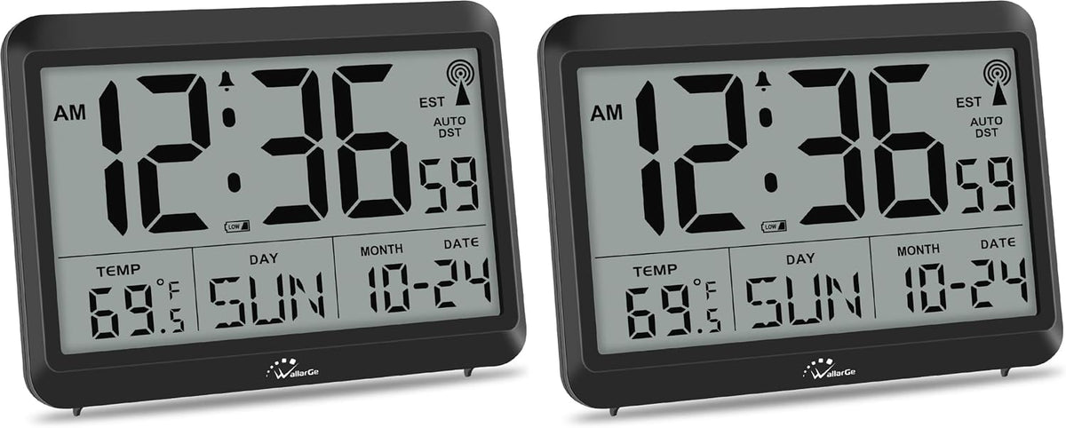 Self-Setting Atomic Digital Wall Clock with Auto DST