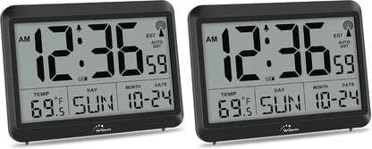 Self-Setting Atomic Digital Wall Clock with Auto DST