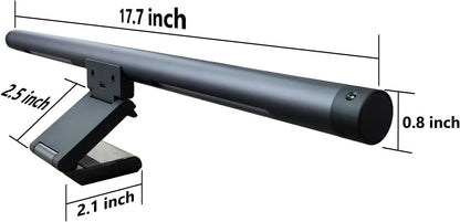 17.5" Monitor Light Bar for Flat & Curved Screens (0.3"-1.4"), Ultrawide Eye-Care Desk Lamp with Asymmetric No-Glare Light, Stepless Dimming, Premium Aluminum Screen Bar for Home Office