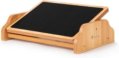 Under Desk Adjustable Foot Rest, Wooden Rocking Footrest