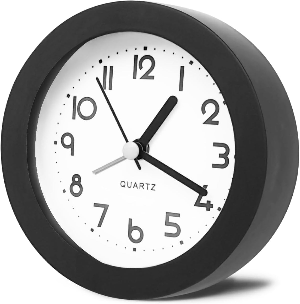 Alarm Clock with Backlight, 4 Inches White Desk Clock (White)