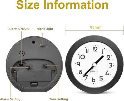 Alarm Clock with Backlight, 4 Inches White Desk Clock (White)