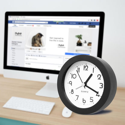 Alarm Clock with Backlight, 4 Inches White Desk Clock (White)