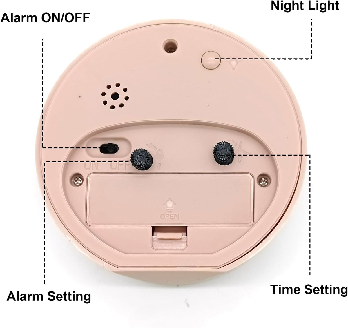Alarm Clock with Backlight, 4 Inches White Desk Clock (White)