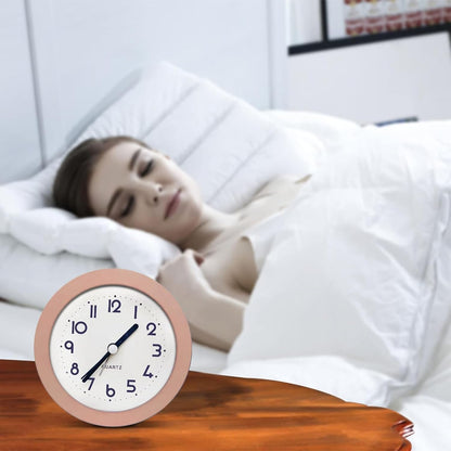 Alarm Clock with Backlight, 4 Inches White Desk Clock (White)
