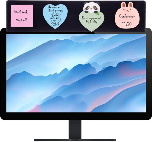 Black Monitor Memo Board Top Mount,18" Monitor Sticky Note Holder,Sticky Boards,Message Board for Computer Monitors…