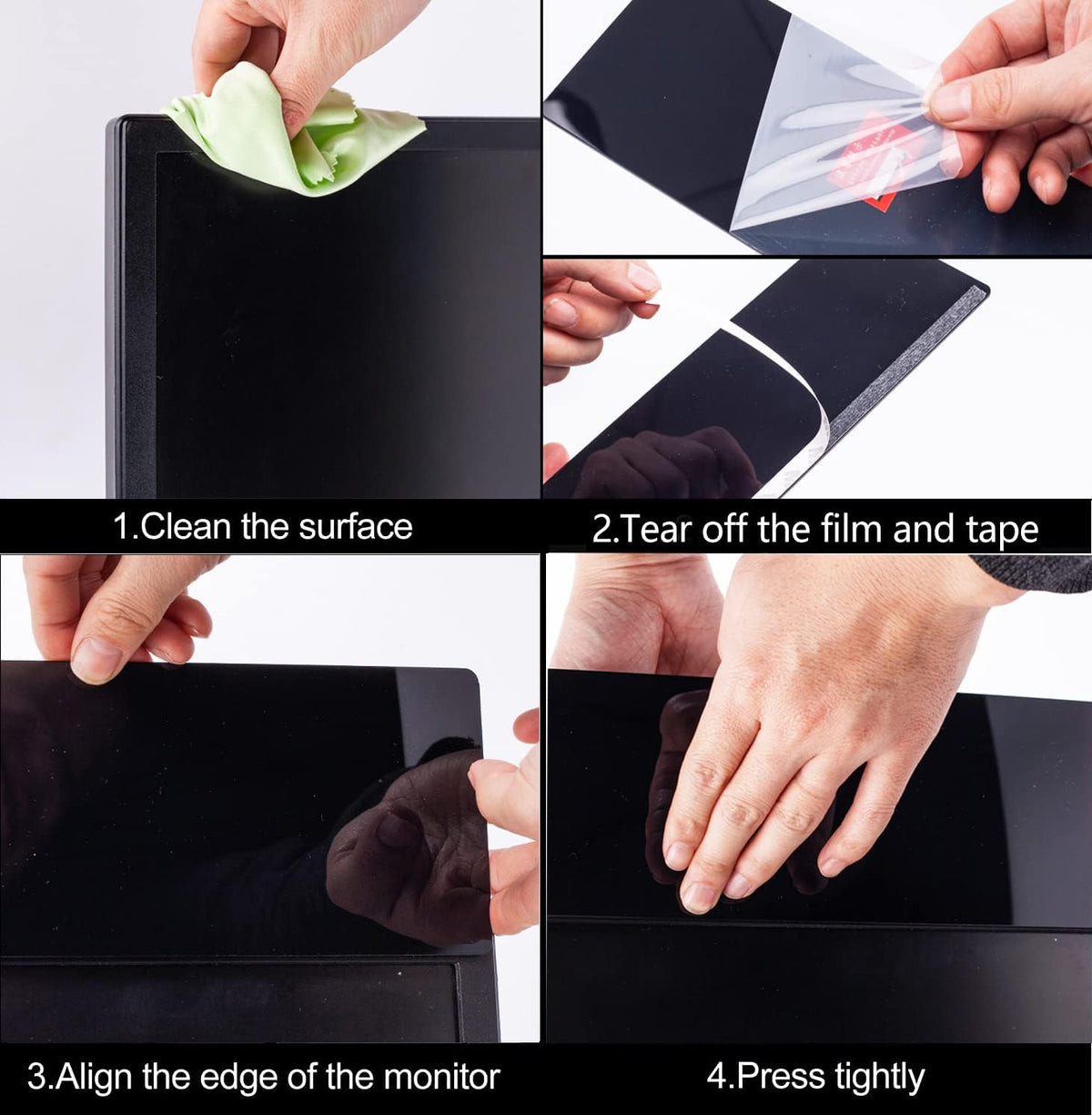 Black Monitor Memo Board Top Mount,18" Monitor Sticky Note Holder,Sticky Boards,Message Board for Computer Monitors…
