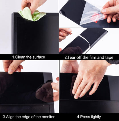 Black Monitor Memo Board Top Mount,18" Monitor Sticky Note Holder,Sticky Boards,Message Board for Computer Monitors…