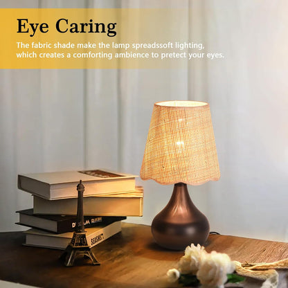 Green Small Touch Control Table Lamp for Bedroom,Green Bedside Lamps for Nightstand,Cute Mini Small Table Lamps for Small Spaces with Scalloped Shade for Kitchen Counter,Bookshelf,Living Room