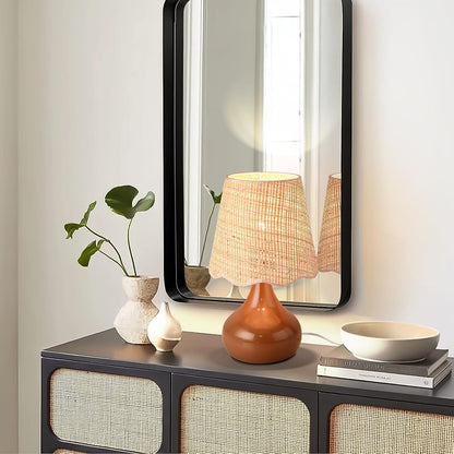 Green Small Touch Control Table Lamp for Bedroom,Green Bedside Lamps for Nightstand,Cute Mini Small Table Lamps for Small Spaces with Scalloped Shade for Kitchen Counter,Bookshelf,Living Room