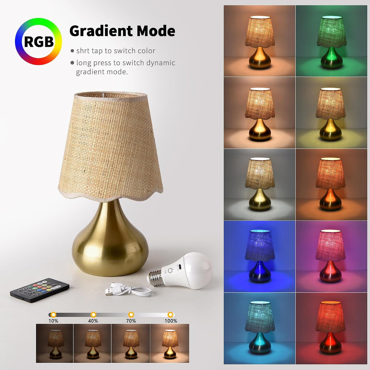 Green Small Touch Control Table Lamp for Bedroom,Green Bedside Lamps for Nightstand,Cute Mini Small Table Lamps for Small Spaces with Scalloped Shade for Kitchen Counter,Bookshelf,Living Room