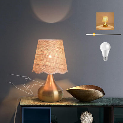 Green Small Touch Control Table Lamp for Bedroom,Green Bedside Lamps for Nightstand,Cute Mini Small Table Lamps for Small Spaces with Scalloped Shade for Kitchen Counter,Bookshelf,Living Room