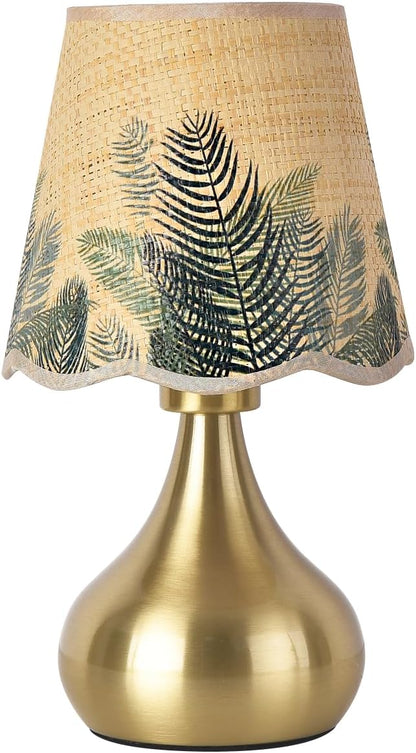 Green Small Touch Control Table Lamp for Bedroom,Green Bedside Lamps for Nightstand,Cute Mini Small Table Lamps for Small Spaces with Scalloped Shade for Kitchen Counter,Bookshelf,Living Room