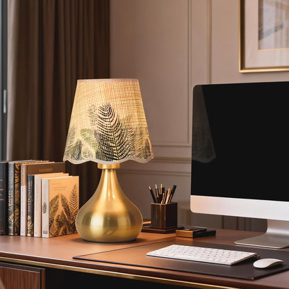 Green Small Touch Control Table Lamp for Bedroom,Green Bedside Lamps for Nightstand,Cute Mini Small Table Lamps for Small Spaces with Scalloped Shade for Kitchen Counter,Bookshelf,Living Room