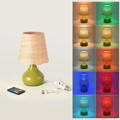 Green Small Touch Control Table Lamp for Bedroom,Green Bedside Lamps for Nightstand,Cute Mini Small Table Lamps for Small Spaces with Scalloped Shade for Kitchen Counter,Bookshelf,Living Room