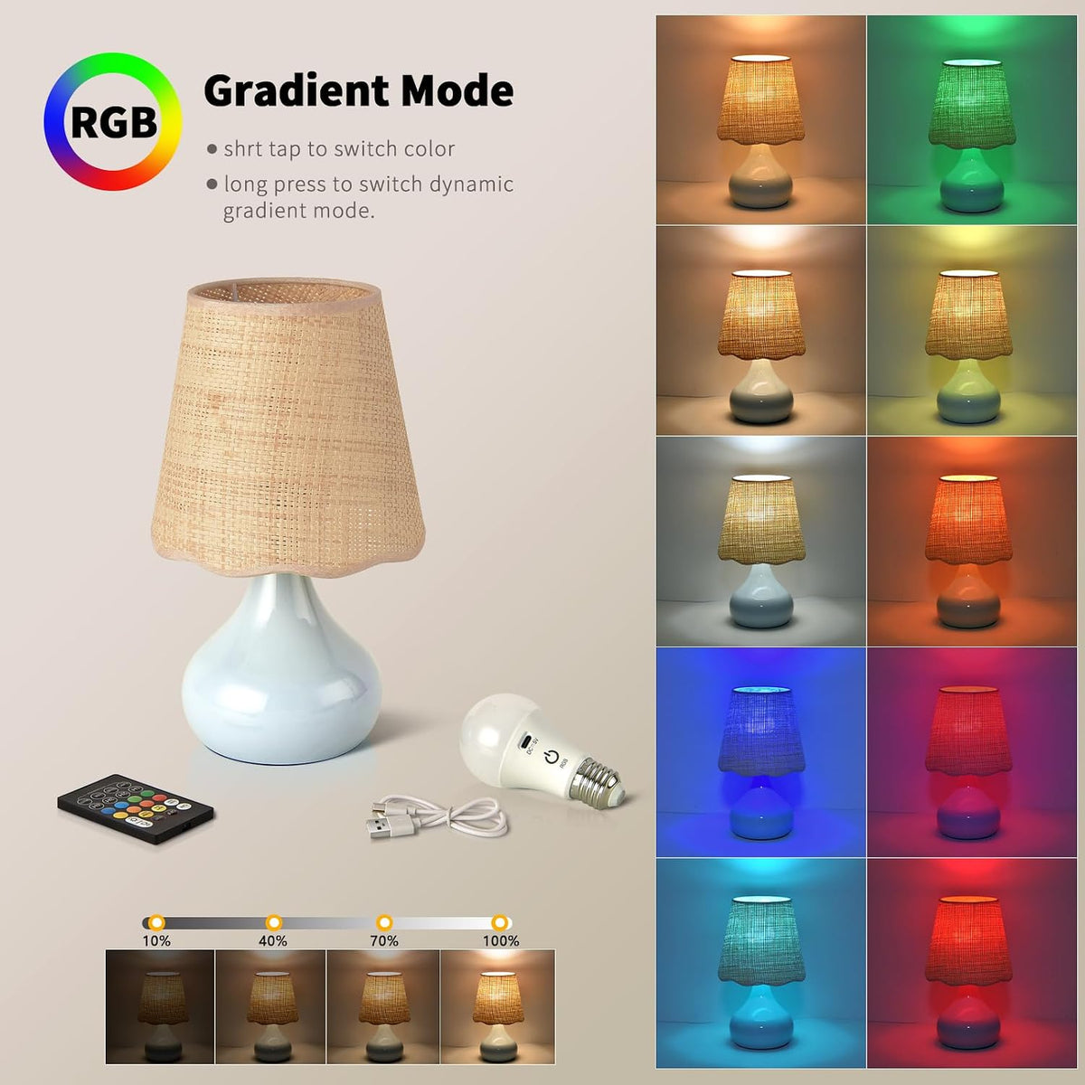 Green Small Touch Control Table Lamp for Bedroom,Green Bedside Lamps for Nightstand,Cute Mini Small Table Lamps for Small Spaces with Scalloped Shade for Kitchen Counter,Bookshelf,Living Room