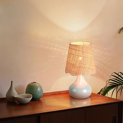 Green Small Touch Control Table Lamp for Bedroom,Green Bedside Lamps for Nightstand,Cute Mini Small Table Lamps for Small Spaces with Scalloped Shade for Kitchen Counter,Bookshelf,Living Room