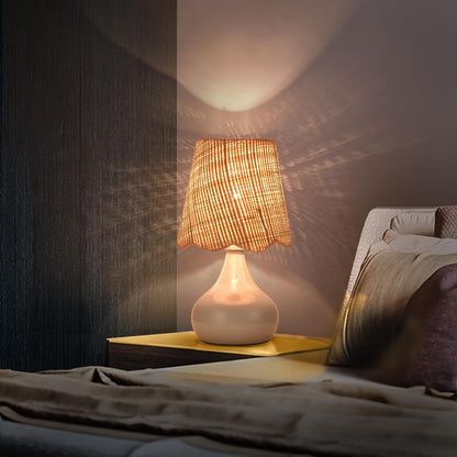 Green Small Touch Control Table Lamp for Bedroom,Green Bedside Lamps for Nightstand,Cute Mini Small Table Lamps for Small Spaces with Scalloped Shade for Kitchen Counter,Bookshelf,Living Room