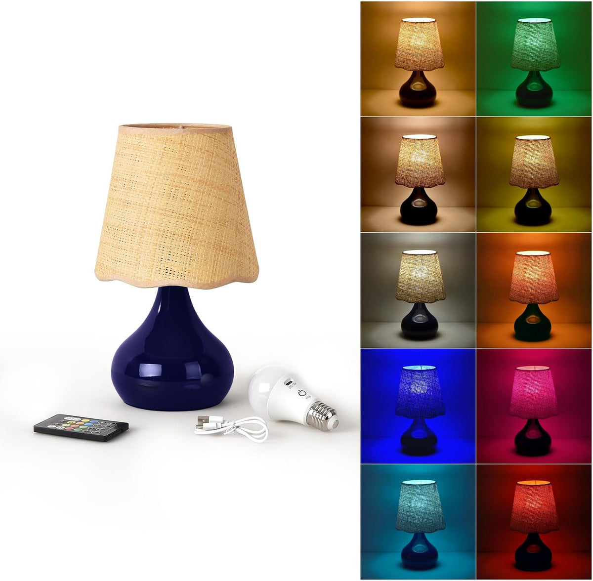 Green Small Touch Control Table Lamp for Bedroom,Green Bedside Lamps for Nightstand,Cute Mini Small Table Lamps for Small Spaces with Scalloped Shade for Kitchen Counter,Bookshelf,Living Room