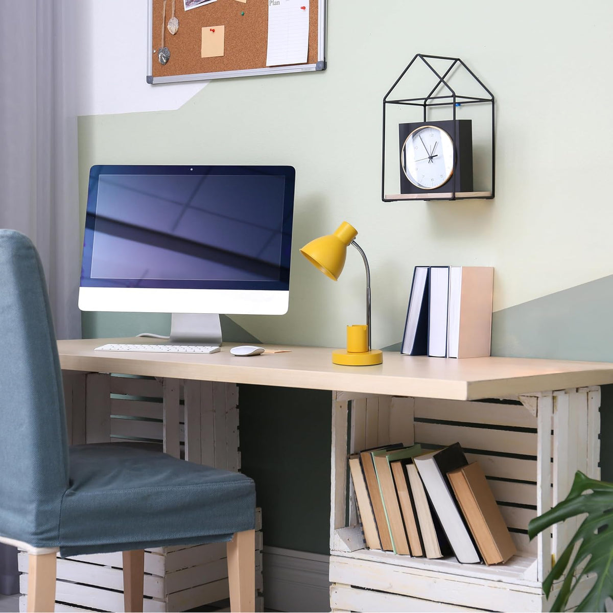 LD1076-BLK 16.22" Sleek Essentials Adjustable Metal Desk Task Lamp with Organizer Compartment, Modern Task Lighting for Office, Desk, Nightstand, Dorm, Black