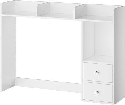 Desktop Bookshelf, 36.4" DormDesk Hutch with 5 Shelves