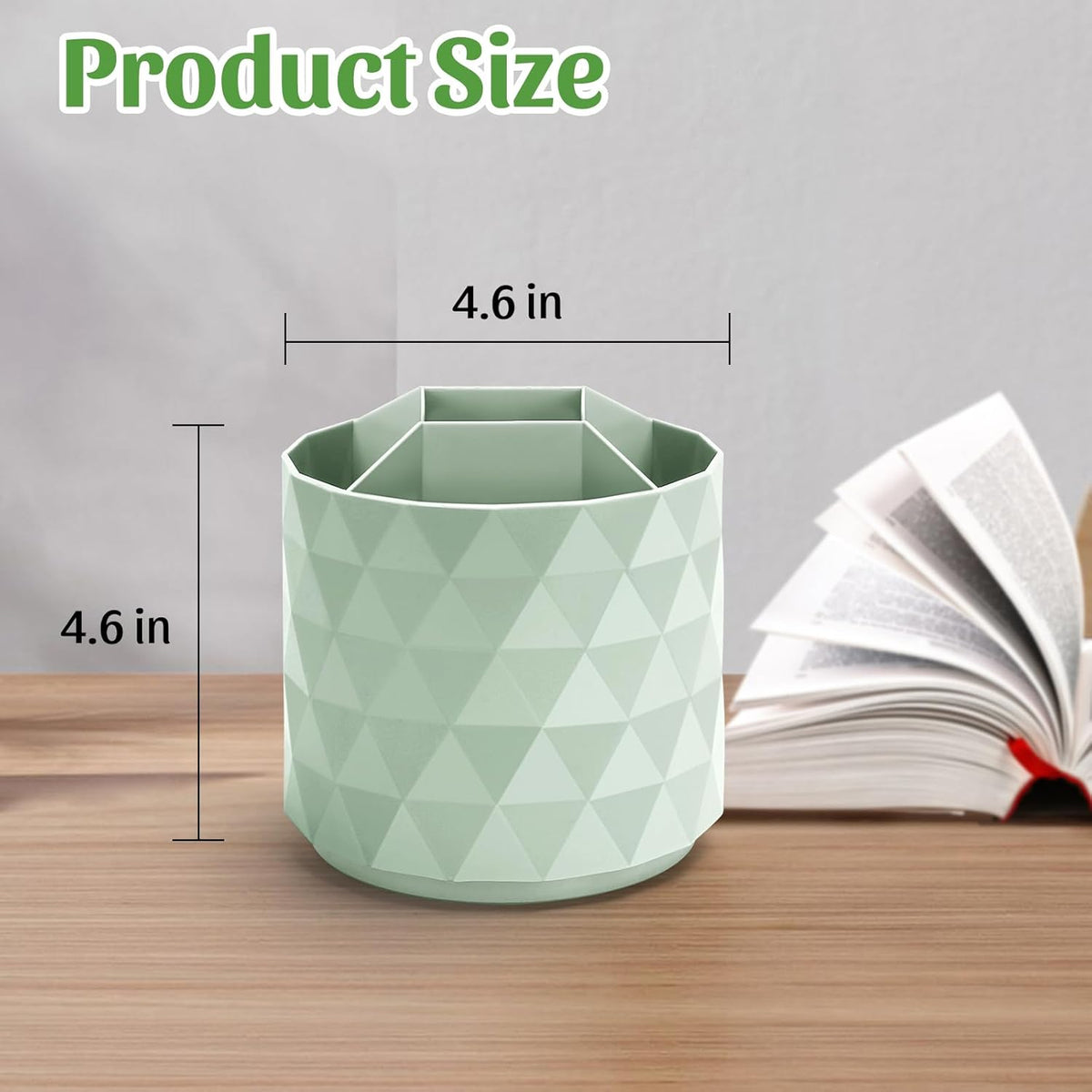 Desk Organizer,Sparkling Diamond-like Pen Holder for Desk 360°Rotating Office Accessories,Pencil Cup with 5 Compartments Storage Box Caddy for Office,School,Home,Art Supply(White)