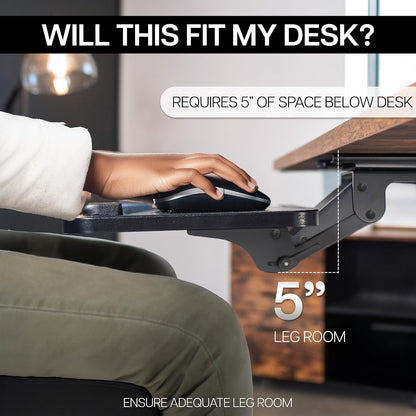 Black Under Desk 25 x 10 in Keyboard Tray, MOUNT-KB03B