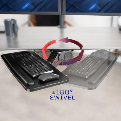 Black Under Desk 25 x 10 in Keyboard Tray, MOUNT-KB03B