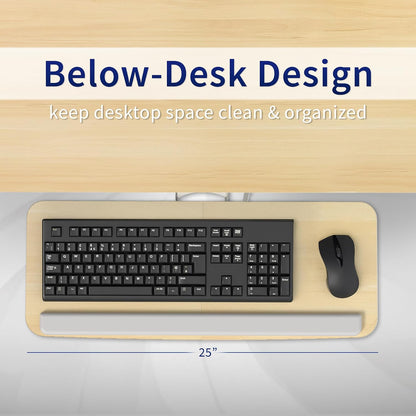 Black Under Desk 25 x 10 in Keyboard Tray, MOUNT-KB03B