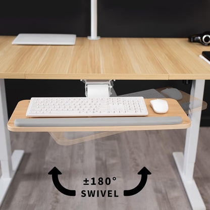 Black Under Desk 25 x 10 in Keyboard Tray, MOUNT-KB03B