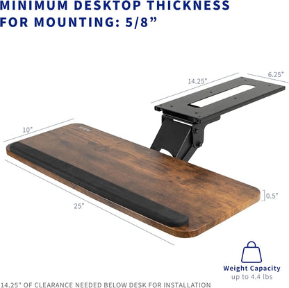 Black Under Desk 25 x 10 in Keyboard Tray, MOUNT-KB03B