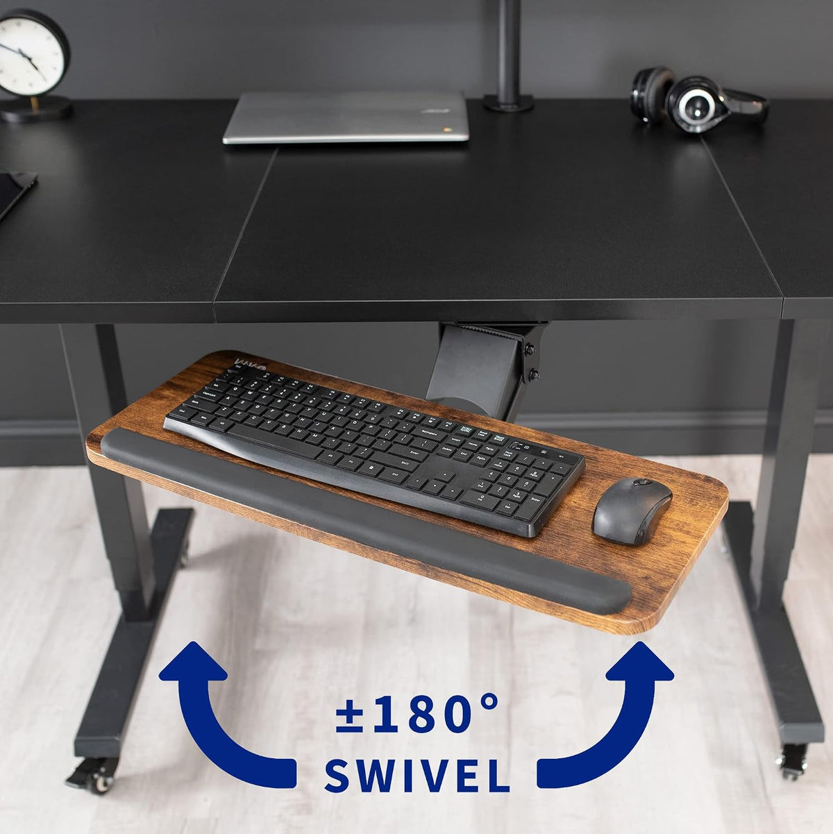 Black Under Desk 25 x 10 in Keyboard Tray, MOUNT-KB03B