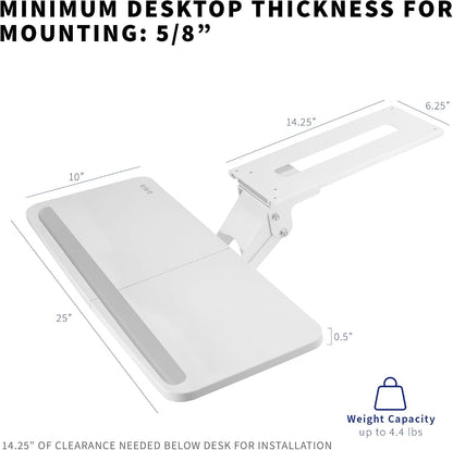 Black Under Desk 25 x 10 in Keyboard Tray, MOUNT-KB03B