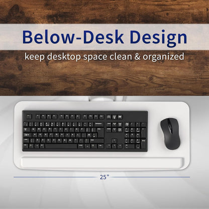 Black Under Desk 25 x 10 in Keyboard Tray, MOUNT-KB03B