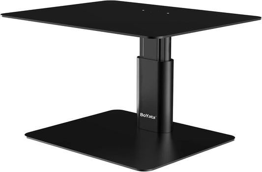 Monitor Stand, Adjustable Height Metal Desktop Riser, Black