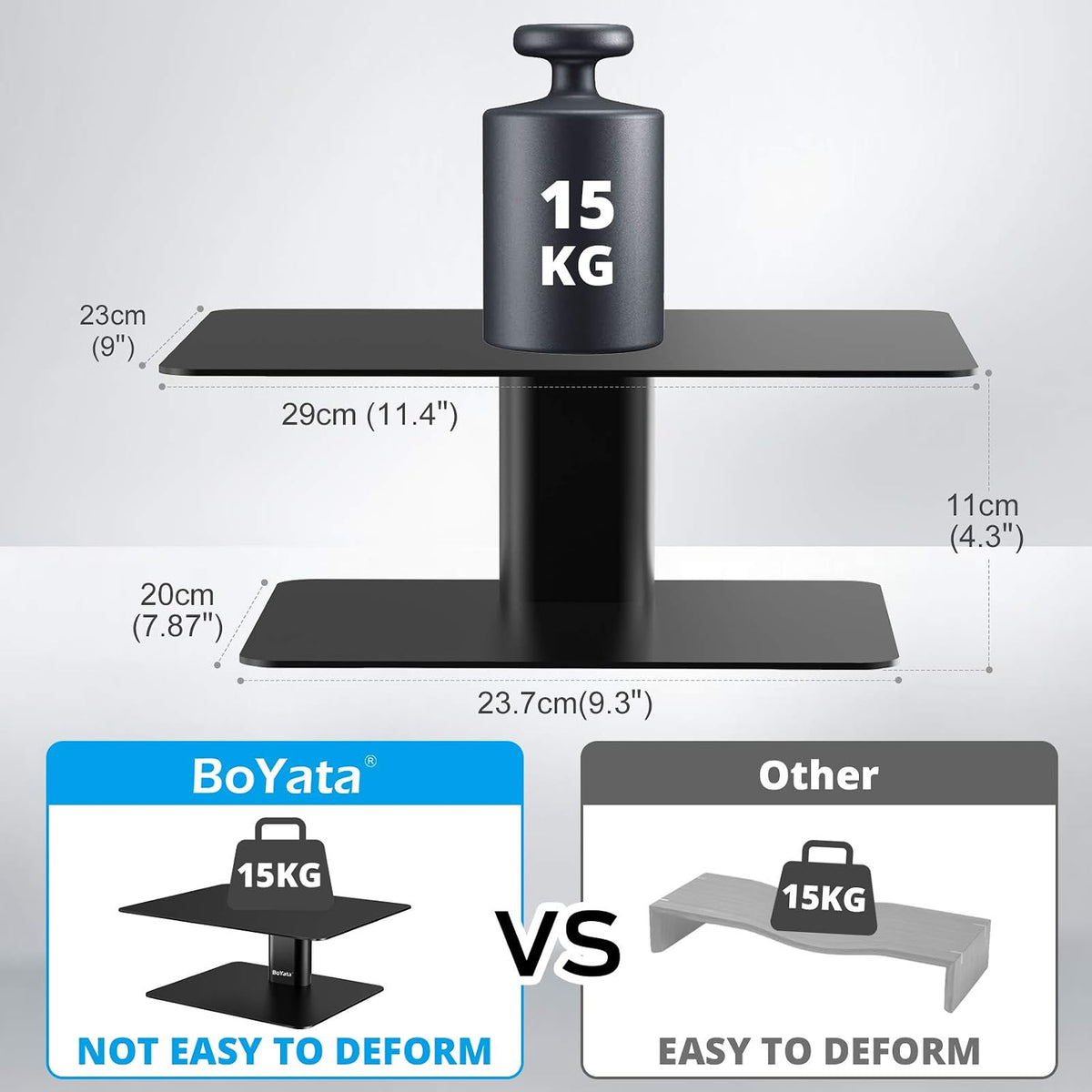 Monitor Stand, Adjustable Height Metal Desktop Riser, Black